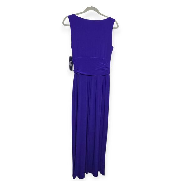 NWT Chaps Evening Ralph Lauren Size 10 Hydrangea Blue Maxi Formal Dress - Picture 2 of 4